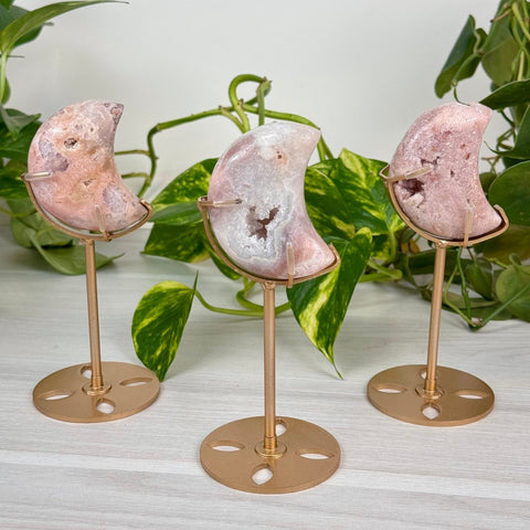 Pink Amethyst Moon (W/ Custom Stand) 88 1 - Kenna's Crystals from TikTok