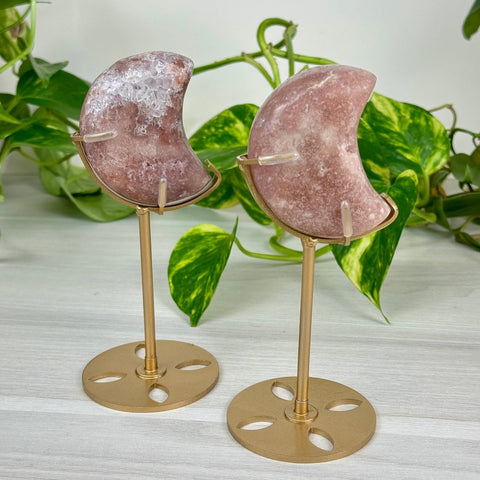 Pink Amethyst Moon (W/ Custom Stand) 99 19 - Kenna's Crystals from TikTok