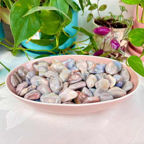 Pink Botswana Agate Tumble 9 2 - Kenna's Crystals from TikTok