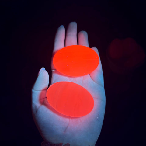 Pink Calcite Palm Stone (UV Reactive)