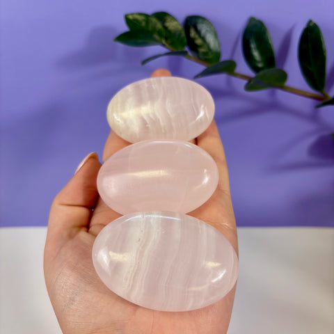 Pink Calcite Palm Stone (UV Reactive)