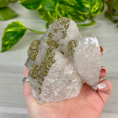 Pink Calcite with Glitter Pyrite Specimen (UV Reactive) 690 8 - Kenna's Crystals from TikTok