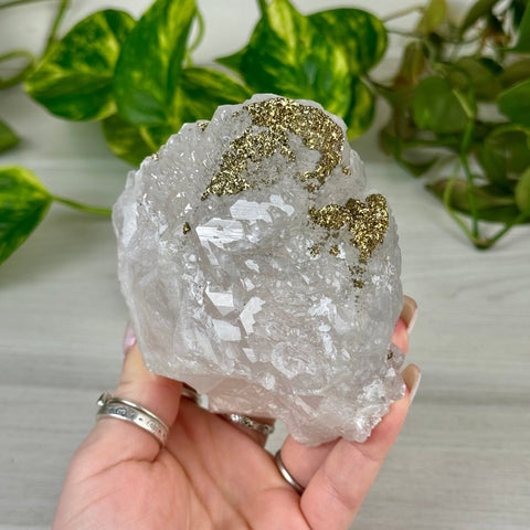 Pink Calcite with Glitter Pyrite Specimen (UV Reactive) 895 4 - Kenna's Crystals from TikTok