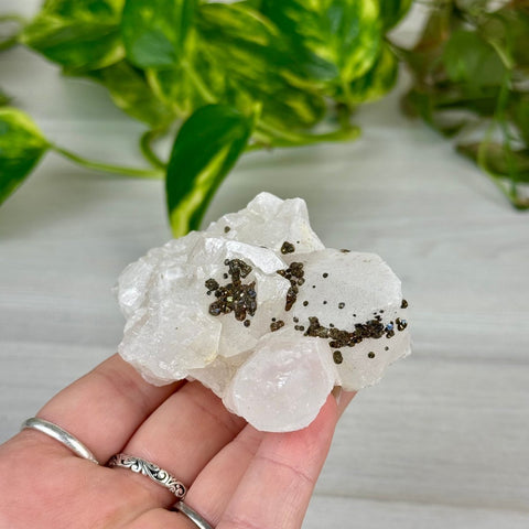 Pink Calcite With Pyrite 144 2 - Kenna's Crystals from TikTok