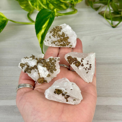 Pink Calcite With Pyrite 44 10 - Kenna's Crystals from TikTok