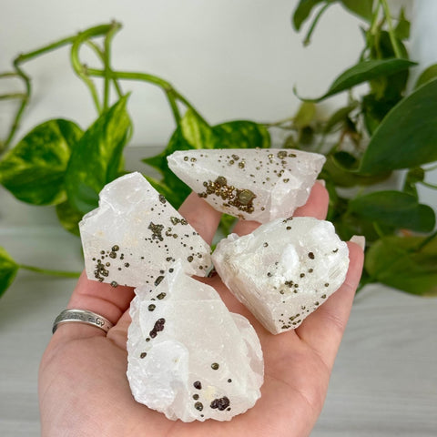 Pink Calcite With Pyrite 66 8 - Kenna's Crystals from TikTok