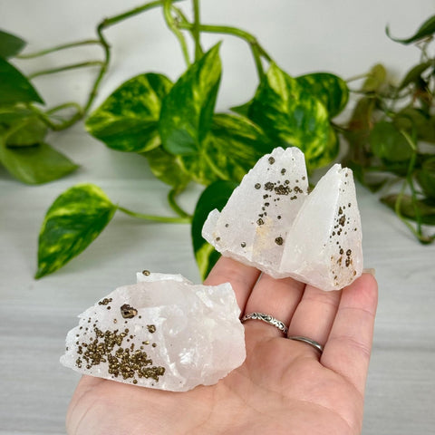 Pink Calcite With Pyrite 88 6 - Kenna's Crystals from TikTok