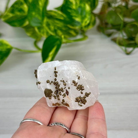 Pink Calcite With Pyrite 99 4 - Kenna's Crystals from TikTok