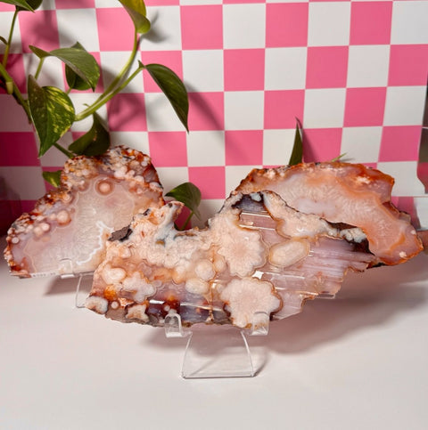 Pink Flower Agate Slab 133 4 - Kenna's Crystals from TikTok