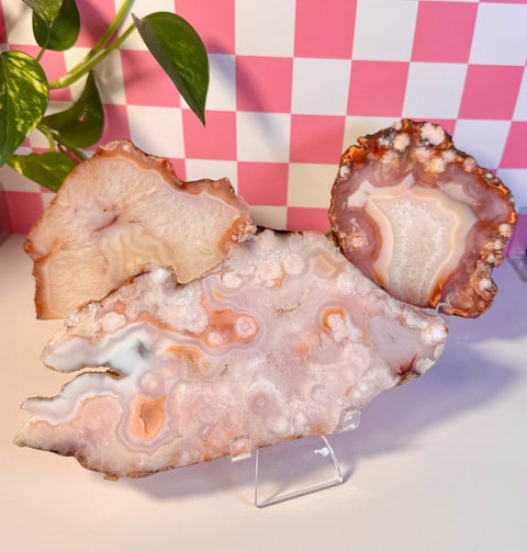 Pink Flower Agate Slab 155 6 - Kenna's Crystals from TikTok