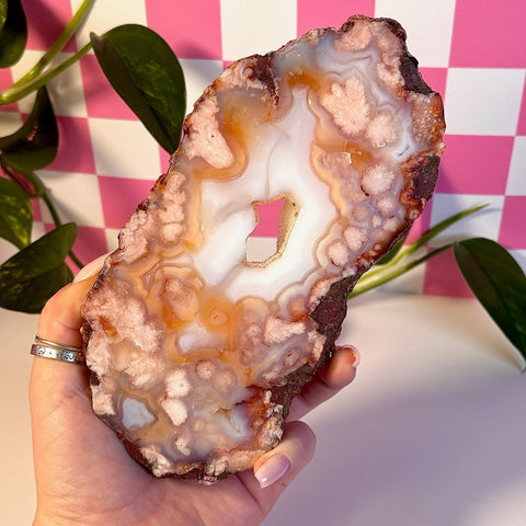 Pink Flower Agate Slab 177 8 - Kenna's Crystals from TikTok