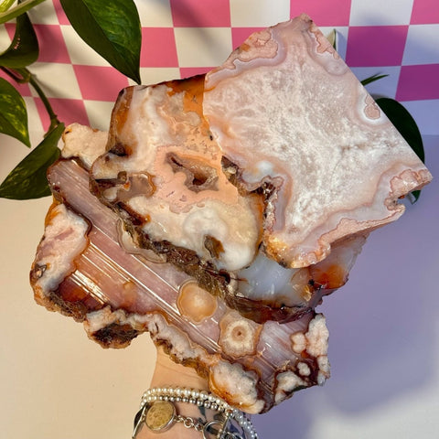 Pink Flower Agate Slab 188 9 - Kenna's Crystals from TikTok