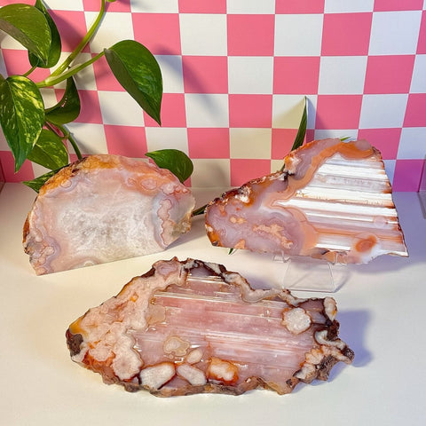 Pink Flower Agate Slab 199 10 - Kenna's Crystals from TikTok