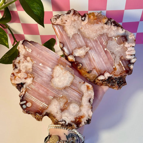 Pink Flower Agate Slab 211 11 - Kenna's Crystals from TikTok