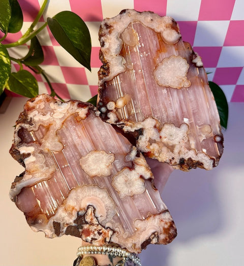 Pink Flower Agate Slab 233 12 - Kenna's Crystals from TikTok