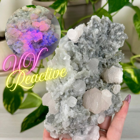 Pink Lantern Calcite (UV Reactive) A 1 - Kenna's Crystals from TikTok