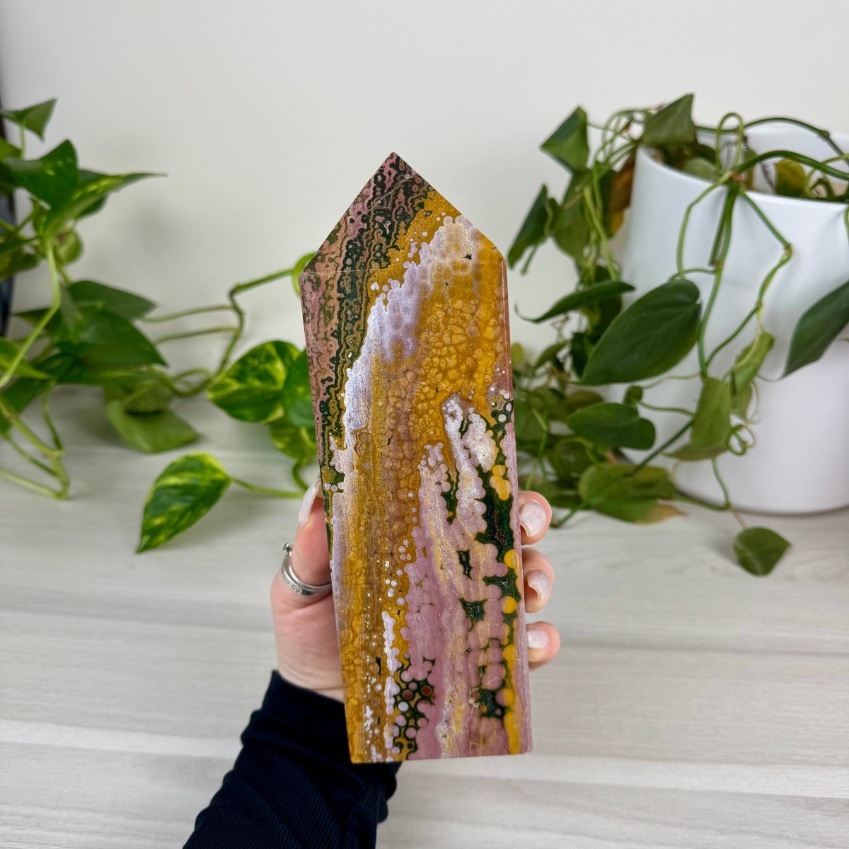 パワーストーン Pink Ocean Jasper Tower – Kenna's Crystals