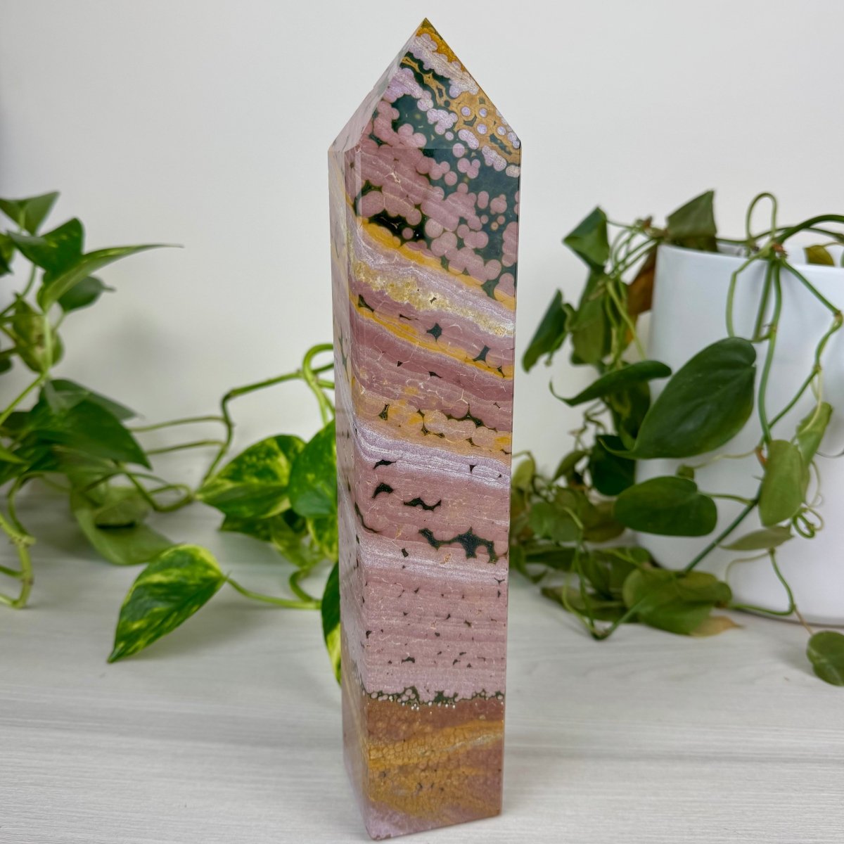 Pink Ocean Jasper Tower – Kenna's Crystals