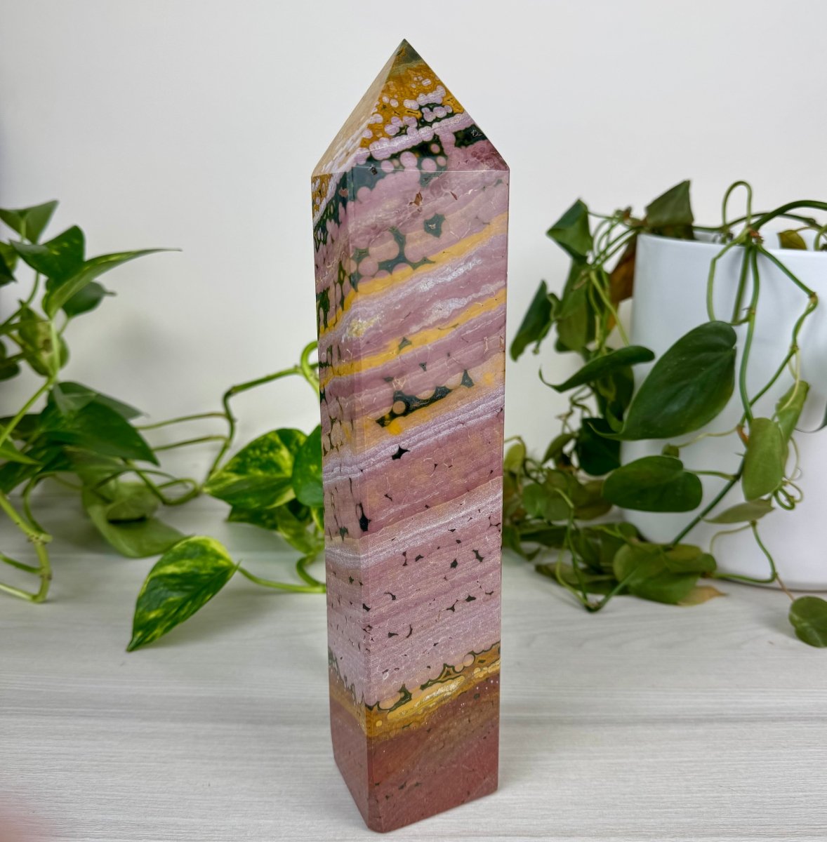 Pink Ocean Jasper Tower – Kenna's Crystals