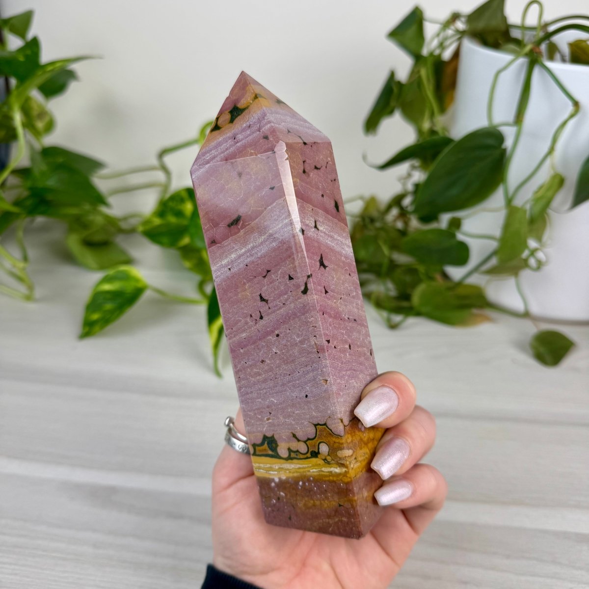 Pink Ocean Jasper Tower – Kenna's Crystals