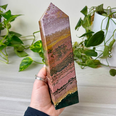 Pink Ocean Jasper Tower 955 4 - Kenna's Crystals from TikTok