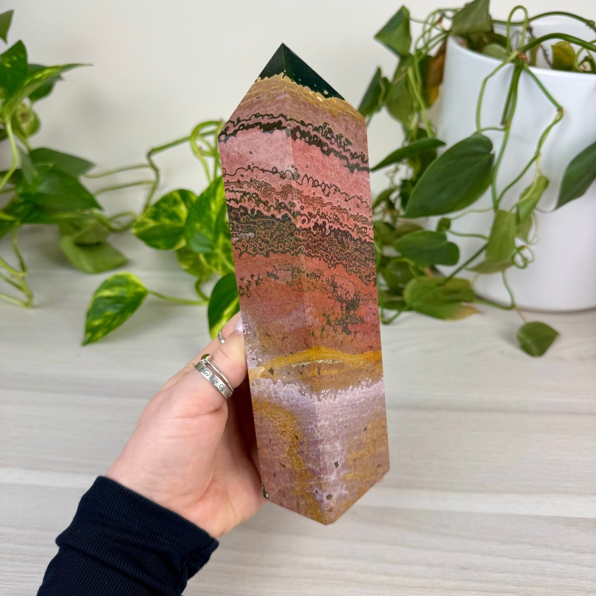 Pink Ocean Jasper Tower – Kenna's Crystals