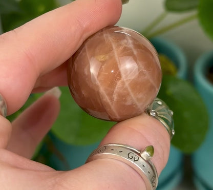 Sunstone In Peach Moonstone Sphere