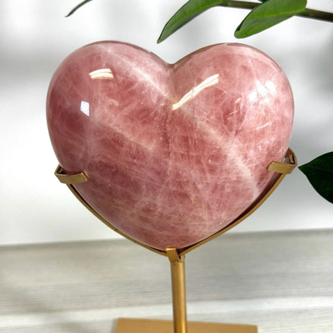 Puffy Rose Quartz Heart On Custom Stand B 2 - Kenna's Crystals from TikTok
