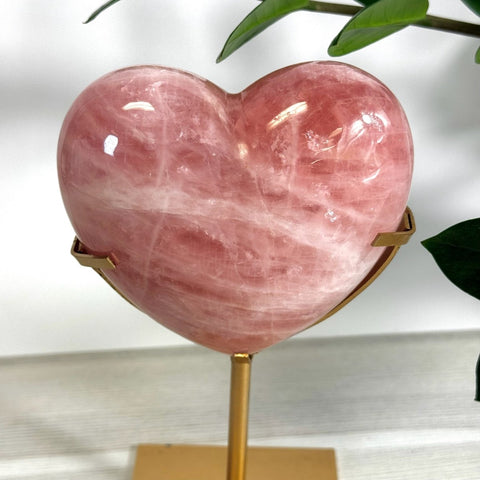 Puffy Rose Quartz Heart On Custom Stand C 3 - Kenna's Crystals from TikTok