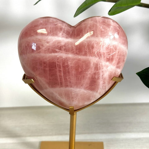 Puffy Rose Quartz Heart On Custom Stand D 4 - Kenna's Crystals from TikTok