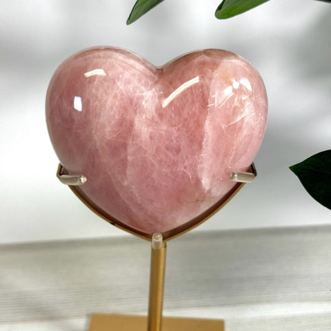 Puffy Rose Quartz Heart On Custom Stand F 6 - Kenna's Crystals from TikTok