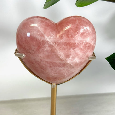 Puffy Rose Quartz Heart On Custom Stand G 7 - Kenna's Crystals from TikTok