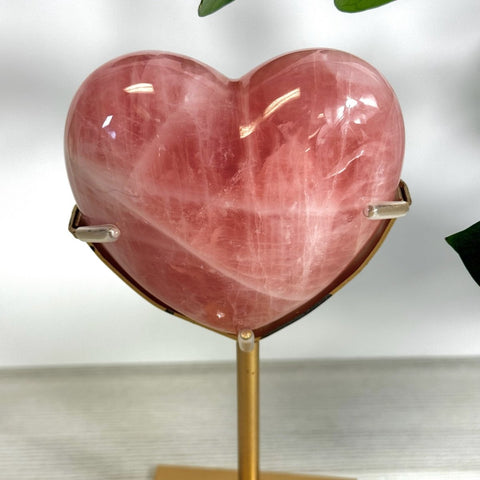Puffy Rose Quartz Heart On Custom Stand H 8 - Kenna's Crystals from TikTok