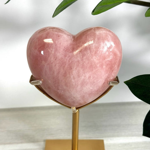 Puffy Rose Quartz Heart On Custom Stand I 9 - Kenna's Crystals from TikTok