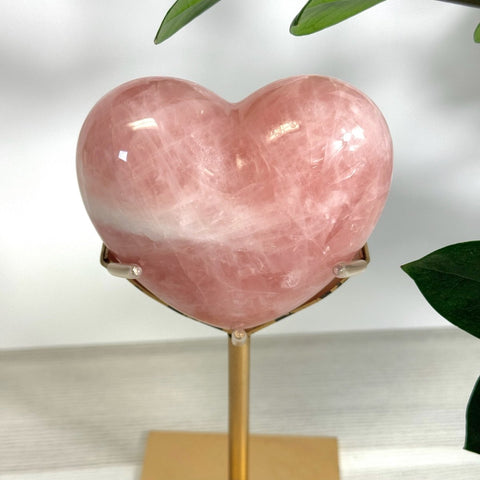 Puffy Rose Quartz Heart On Custom Stand J 10 - Kenna's Crystals from TikTok