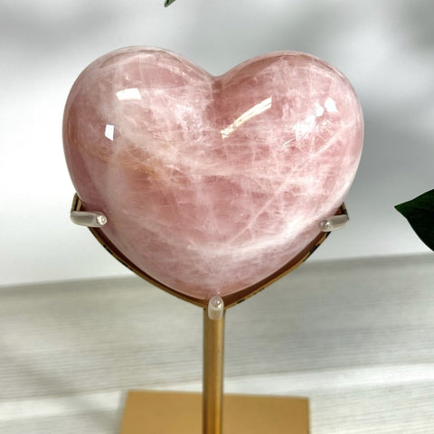 Puffy Rose Quartz Heart On Custom Stand K 11 - Kenna's Crystals from TikTok