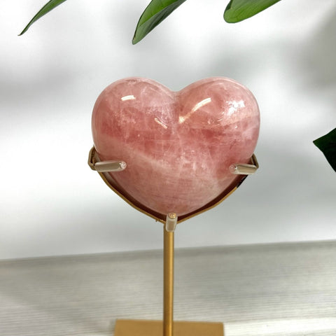 Puffy Rose Quartz Heart On Custom Stand L 12 - Kenna's Crystals from TikTok