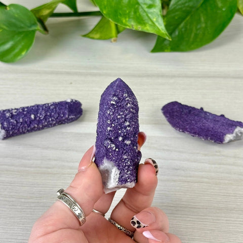 Purple Fluorite On Quartz 77 4 - Kenna's Crystals from TikTok