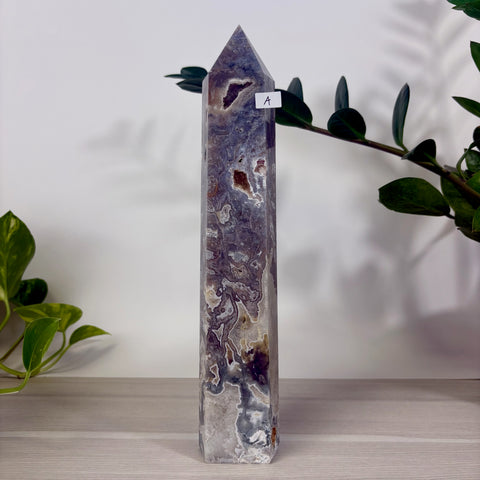 Purple Moss Agate Tower