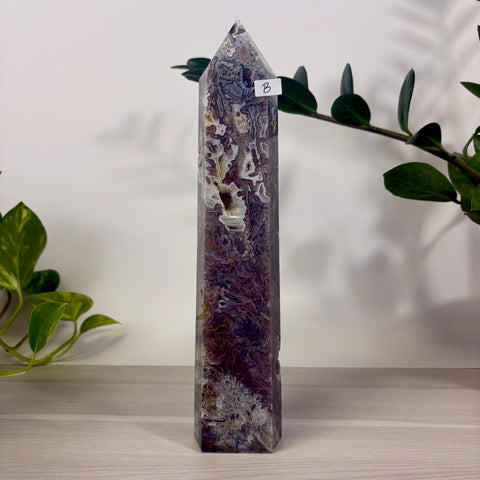 Purple Moss Agate Tower