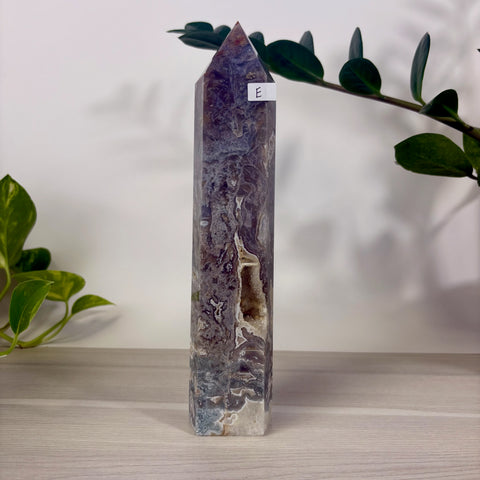 Purple Moss Agate Tower