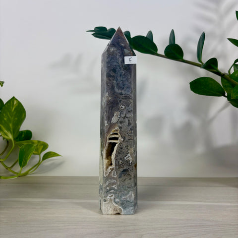 Purple Moss Agate Tower