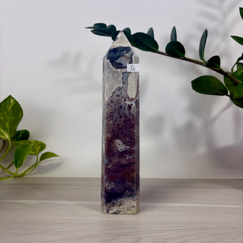 Purple Moss Agate Tower