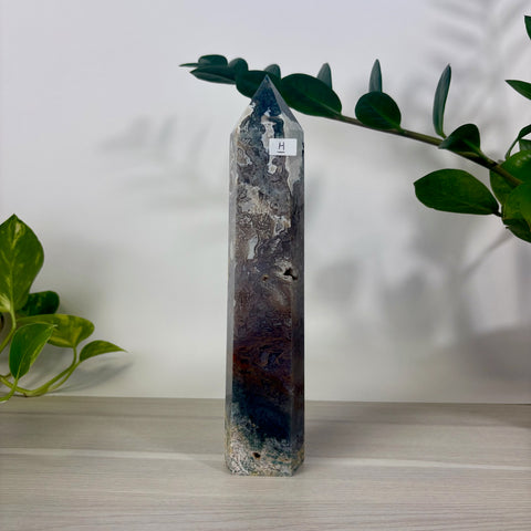 Purple Moss Agate Tower