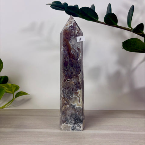 Purple Moss Agate Tower