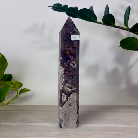 Purple Moss Agate Tower