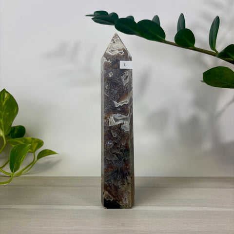 Purple Moss Agate Tower