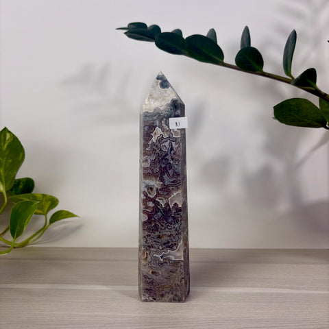 Purple Moss Agate Tower