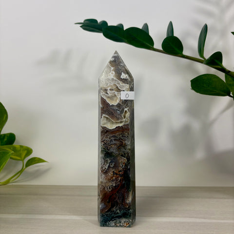 Purple Moss Agate Tower