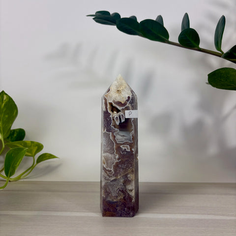 Purple Moss Agate Tower